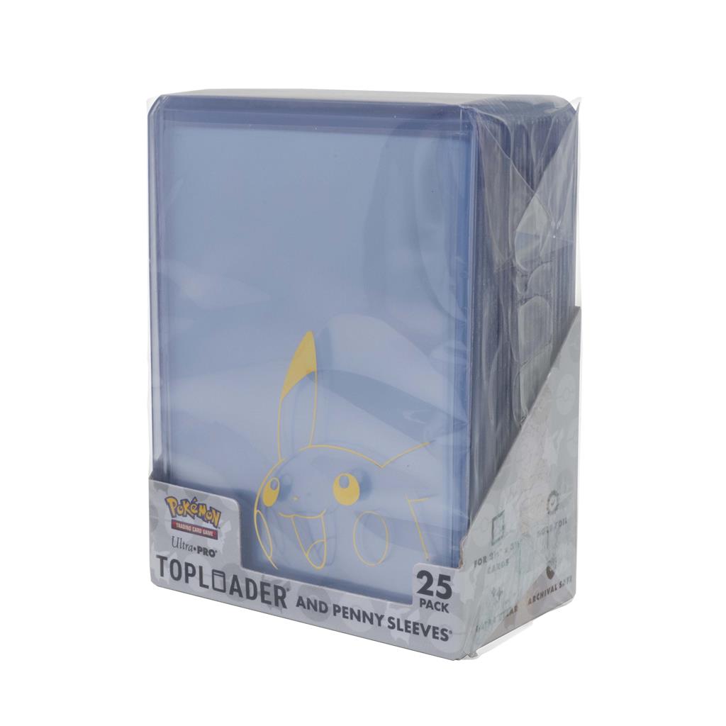 UP - Pikachu Toploader And Penny Sleeves Combo Pack For The Pokémon Trading Card Game (25 Pack)