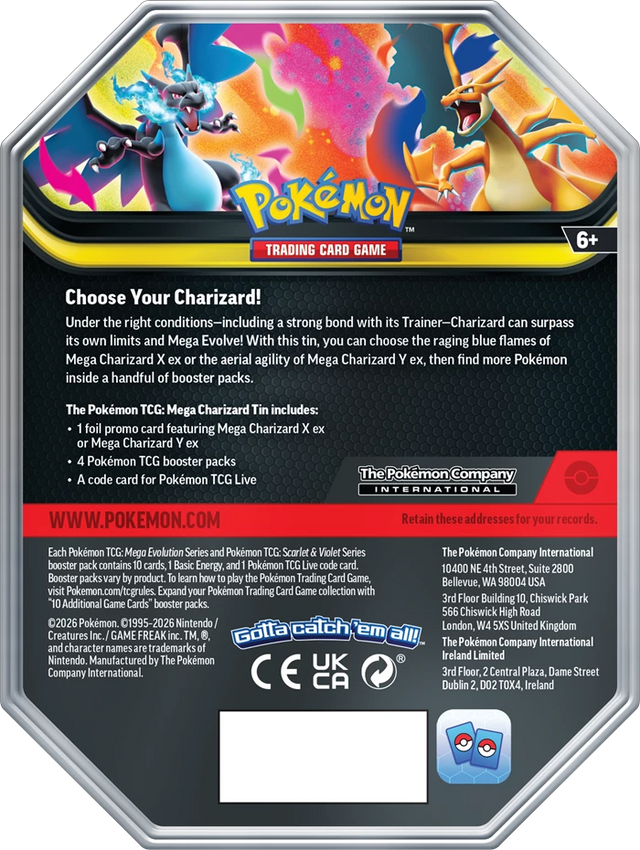 Pokémon TCG: Mega Evolution – Mega Charizard Y Tin
