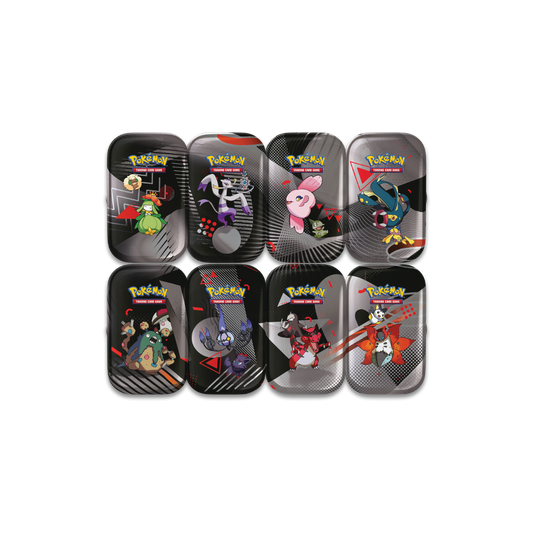Pokemon Scarlet & Violet Black Bolt & White Flare Unova Mini Tins (Set of 8 Tins)