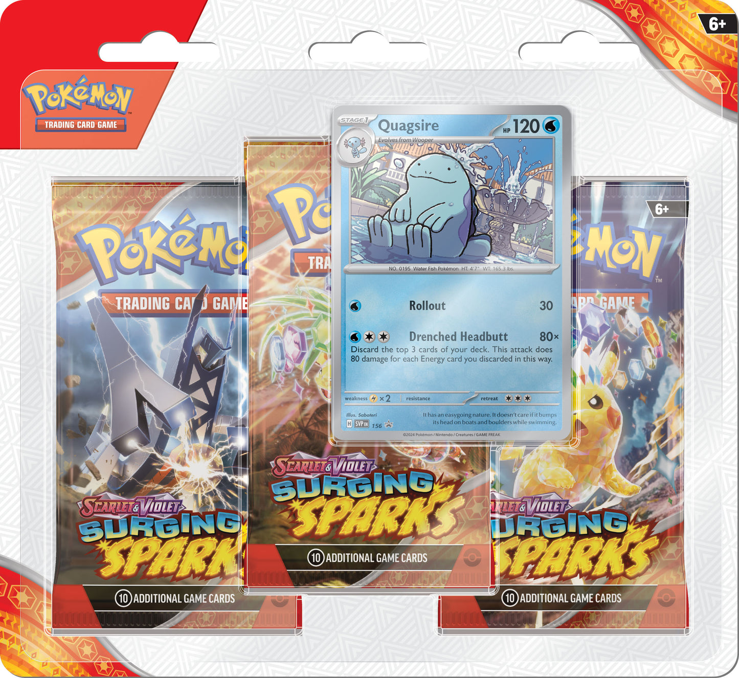Pokémon TCG: Scarlet & Violet SV08 – Surging Spark 3-Pack Blister Quagsire