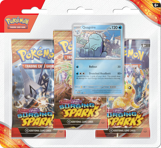 Pokémon TCG: Scarlet & Violet SV08 – Surging Spark 3-Pack Blister Quagsire
