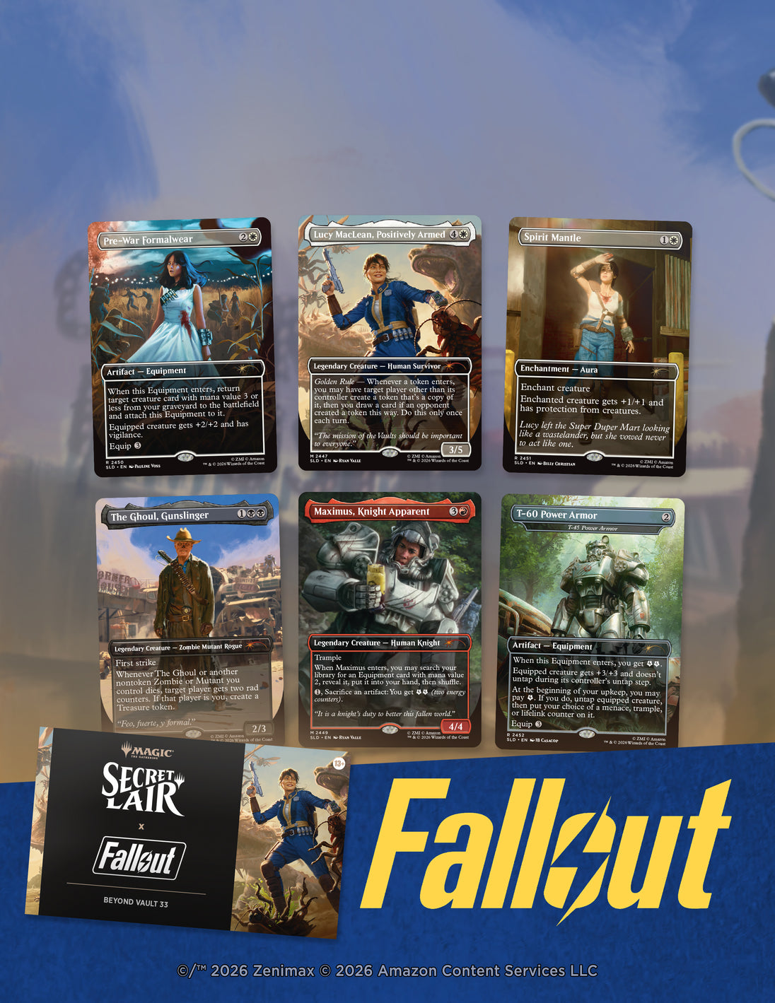 Magic The Gathering Secret Lair x Fallout Beyond Vault 33 official product artwork