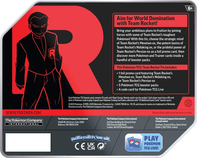 Pokémon TCG: Scarlet & Violet – Team Rocket Tin (American Edition)