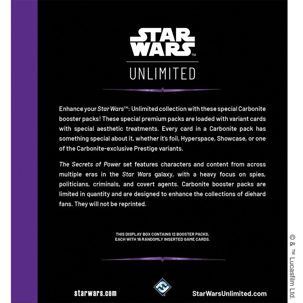 Star Wars: Unlimited – Secrets of Power Carbonite Booster Display (Set 6)