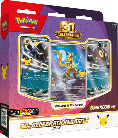 Pokémon TCG: 30th Celebration Battle Deck Collection 2026 – Espeon and Umbreon Bundle (2 Decks)