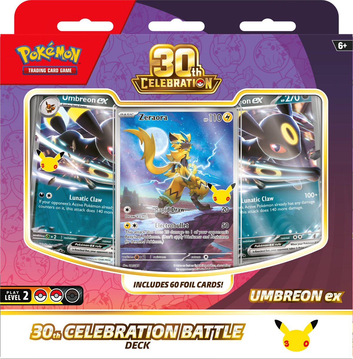 Pokémon TCG: 30th Celebration Battle Deck Collection 2026 – Espeon and Umbreon Bundle (2 Decks)