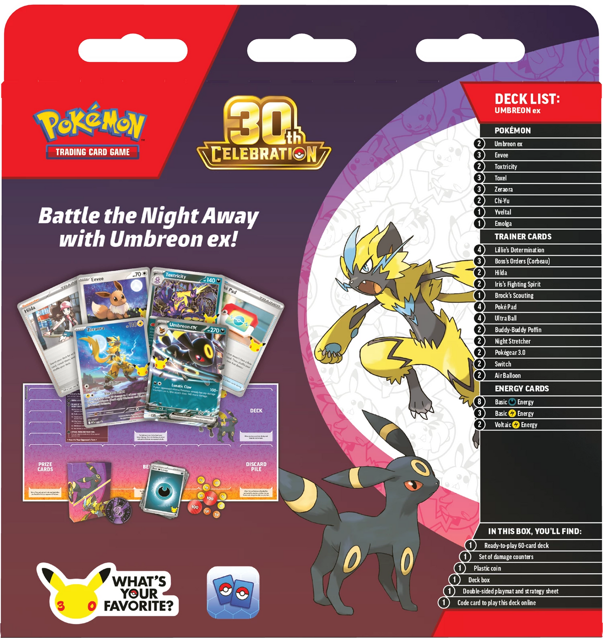 Pokémon TCG: 30th Celebration Battle Deck Collection 2026 – Espeon and Umbreon Bundle (2 Decks)