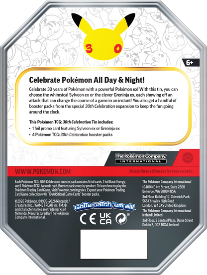 Pokémon TCG 30th Celebration Greninja ex Tin