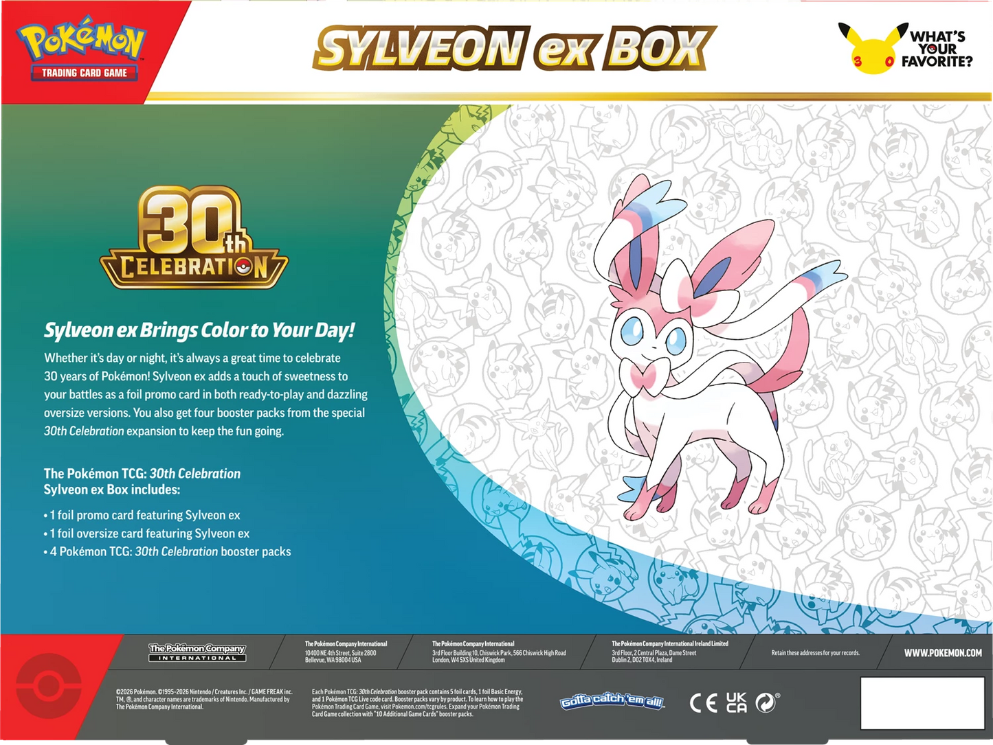Pokémon TCG 30th Celebration Sylveon ex Box