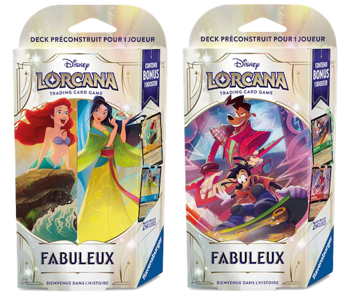 Disney Lorcana: Fabled Starter Decks (Amber/Sapphire & Ruby/Emerald) — Set of 2
