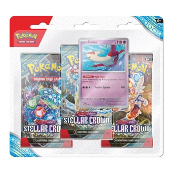 Pokémon JCC : Scarlet &amp; Violet SV07 – Pack de 3 Couronnes Stellaires Blister Latias