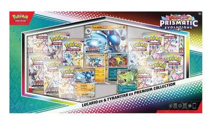Pokémon TCG: Prismatic Evolutions – Lucario ex &amp; Tyranitar ex Premium Collection