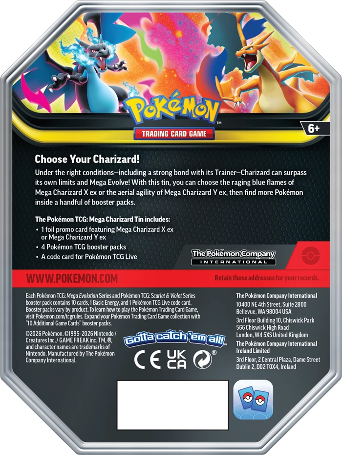 Pokémon TCG: Mega Evolution – Mega Charizard Y Tin