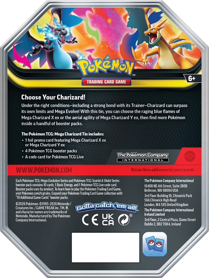 Pokémon TCG: Mega Evolution – Mega Charizard Y Tin