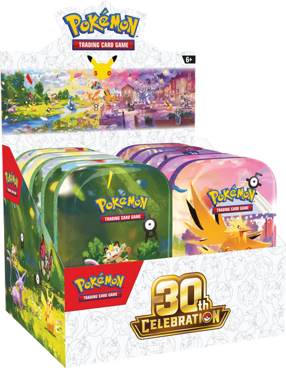 Pokémon TCG 30th Celebration Mini Tin Display (10 Tins)