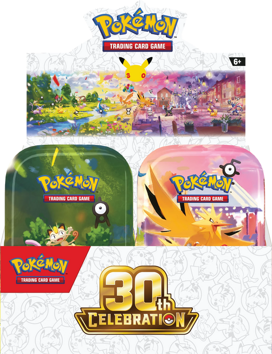 Pokémon TCG 30th Celebration Mini Tin Display (10 Tins)