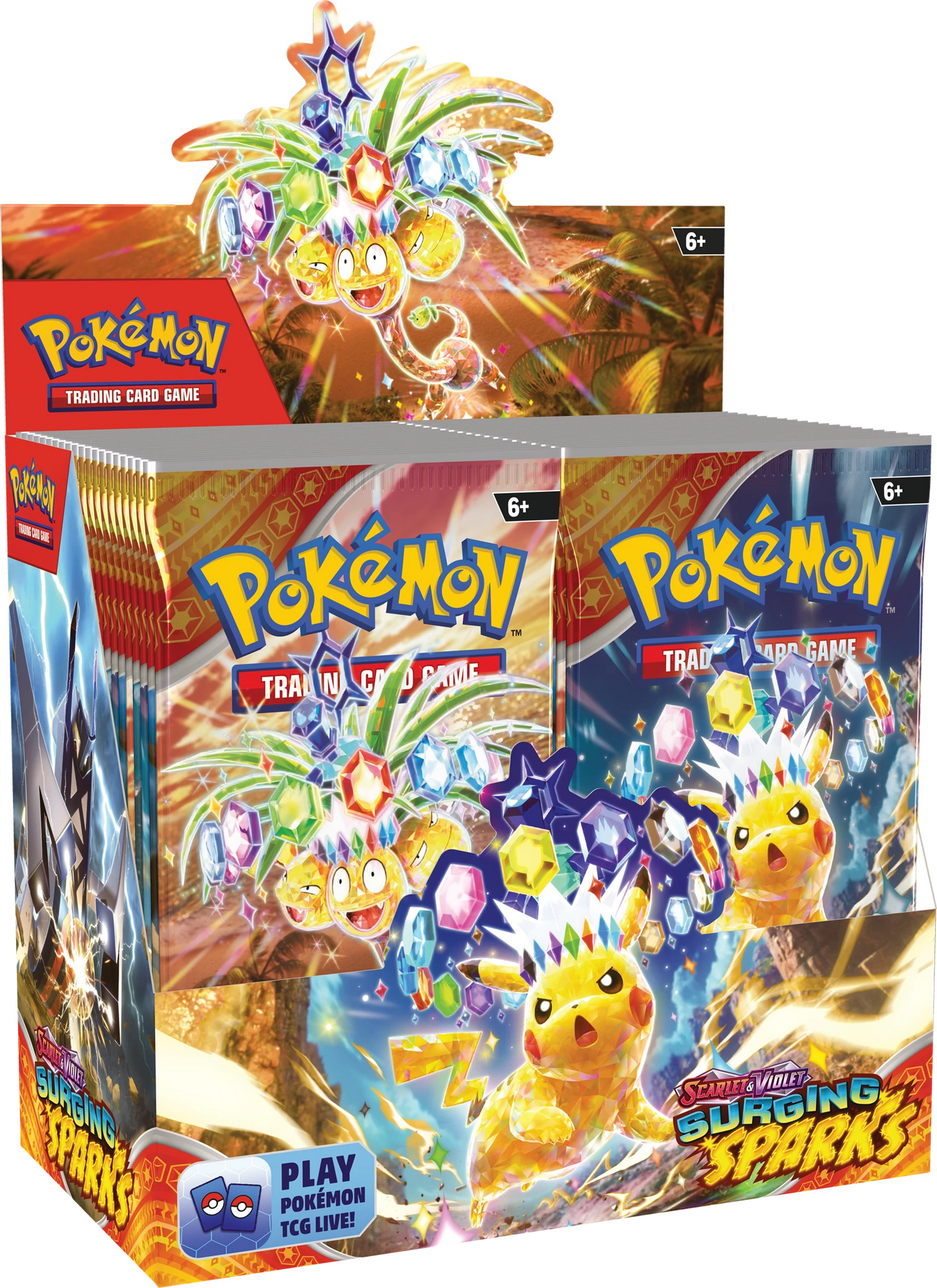 Pokémon TCG: Scarlet and Violet SV08 Surging Spark Booster Display