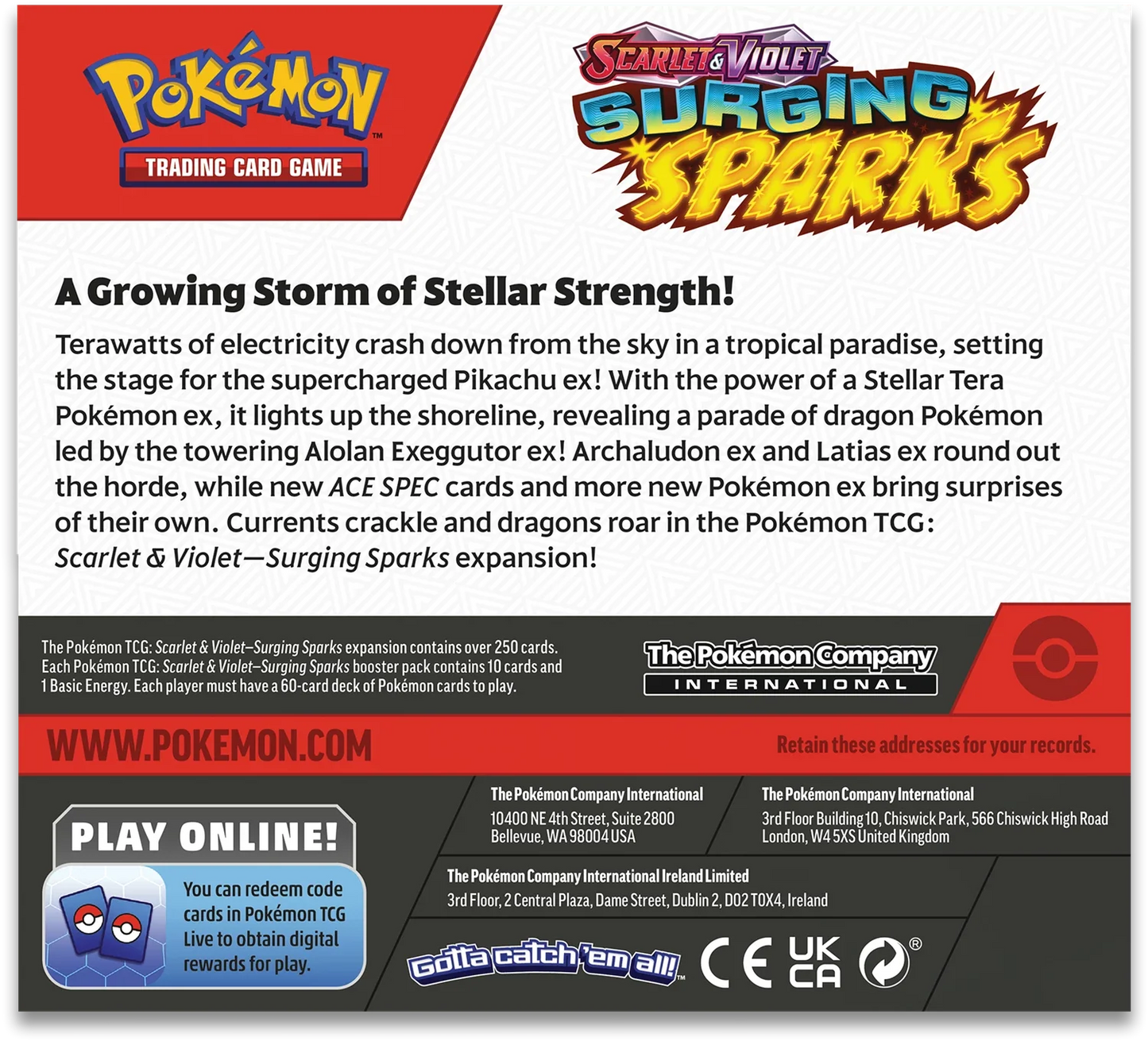 Pokémon TCG: Scarlet and Violet SV08 Surging Spark Booster Display