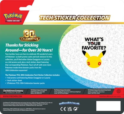 Pokémon TCG 30th Celebration Tech Sticker Collection