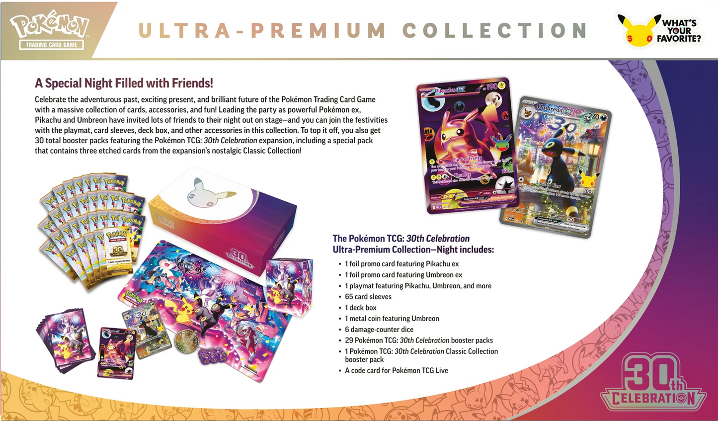 Pokémon TCG 30th Celebration Ultra Premium Collection Night Edition