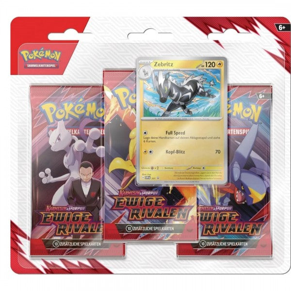 Pokémon SV10 Destined Rivals Zebstrika Three Pack Blister