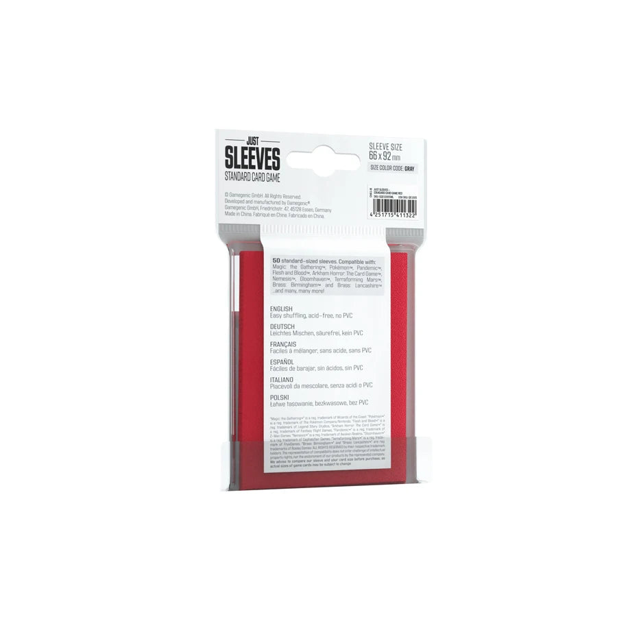 Just Sleeves – Standard Card Game Sleeves (Red)