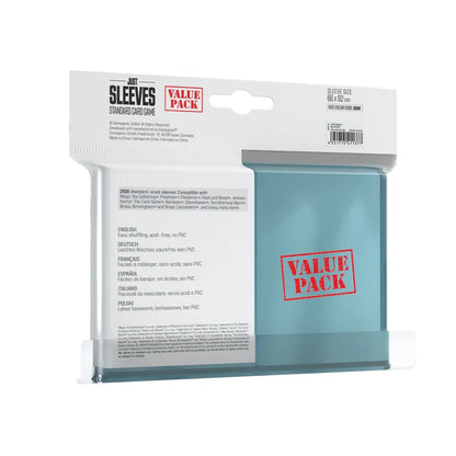 Just Sleeves – Standard Card Game Sleeves Value Pack (Clear, 250 Sleeves)