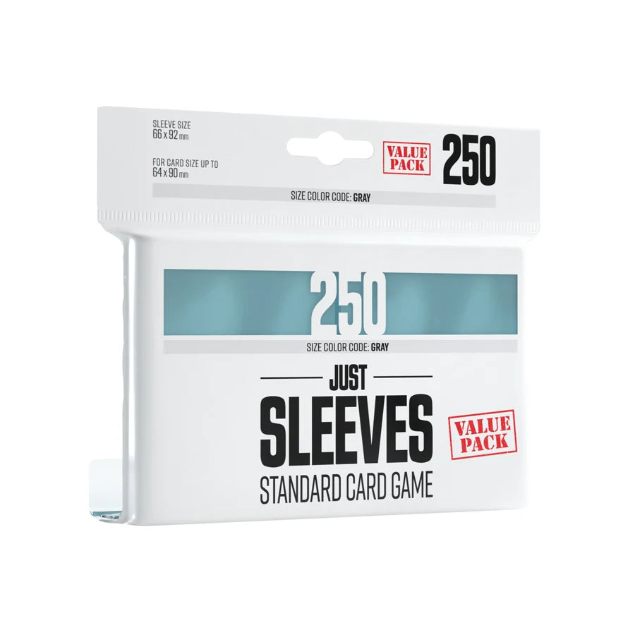 Just Sleeves – Standard Card Game Sleeves Value Pack (Clear, 250 Sleeves)
