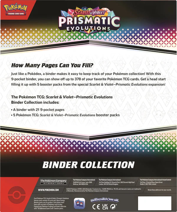Pokémon TCG: Scarlet and Violet SV8.5 Prismatic Evolution Binder Collection