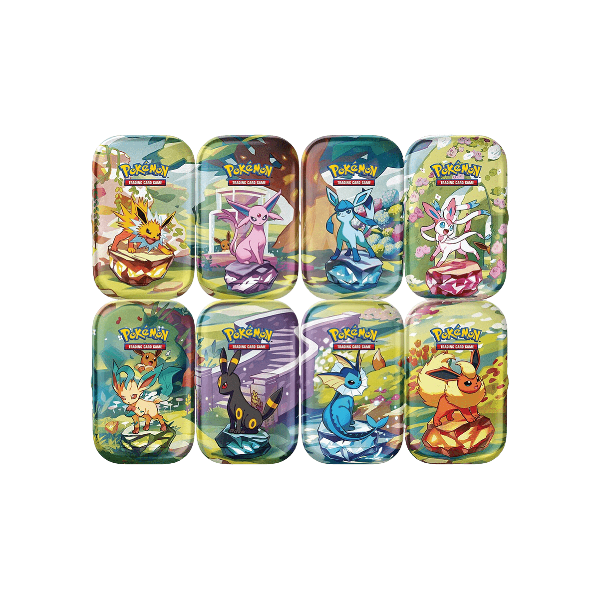 Pokémon TCG: Scarlet and Violet Prismatic Evolutions Mini Tins Display